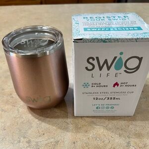 Swig 12 oz Stemless Wine Cup, Brand New! Rose gold!